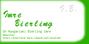 imre bierling business card